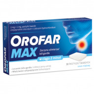 Orofar Max 2 mg + 1 mg, 30 tabletek do ssania