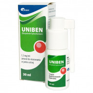 Uniben 1,5 mg/ml, aerozol do stosowania w jamie ustnej, 30 ml